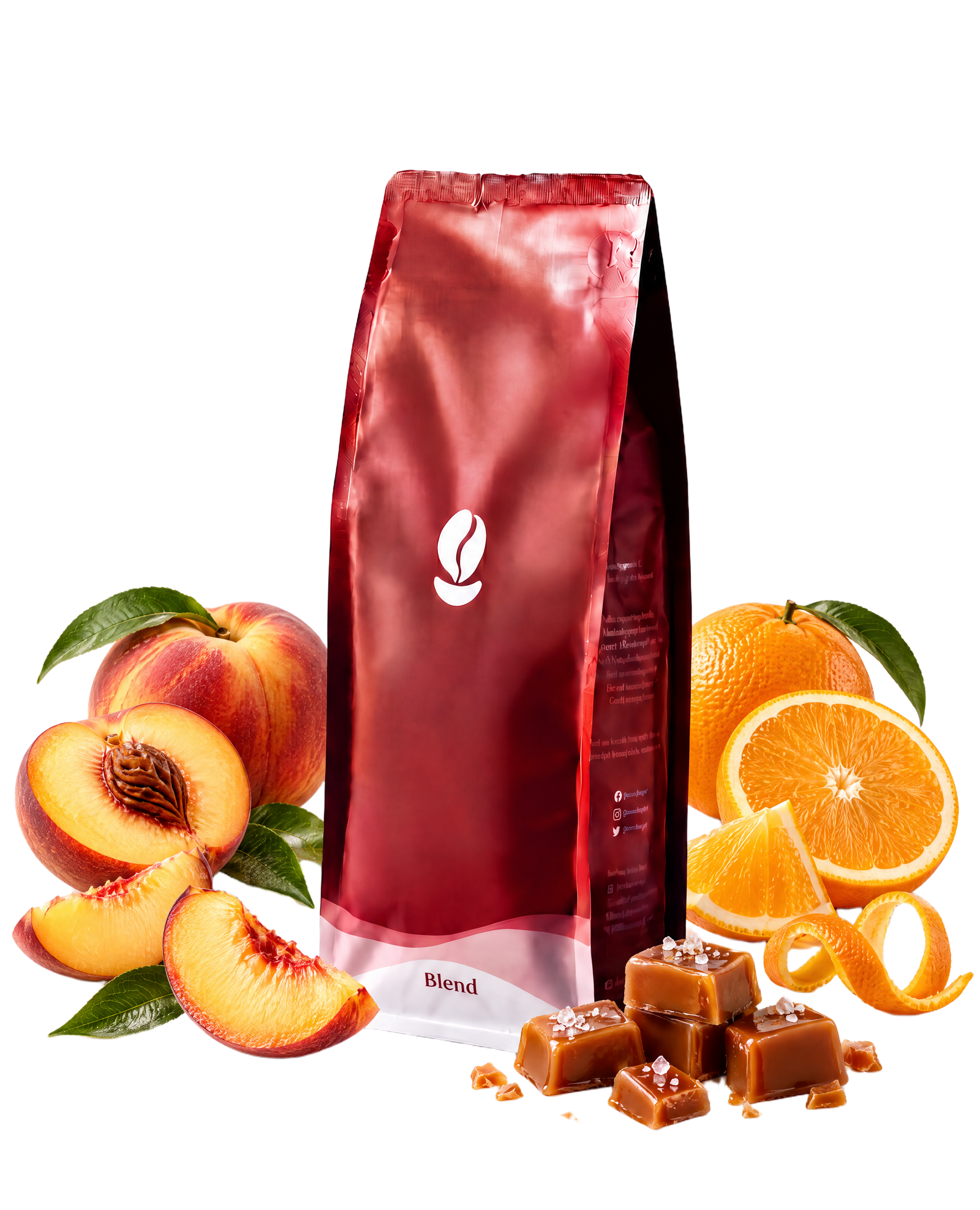 Peach Strudel — Bean Shipper medium-dark roast coffee blend with notes of peach, orange and toffee